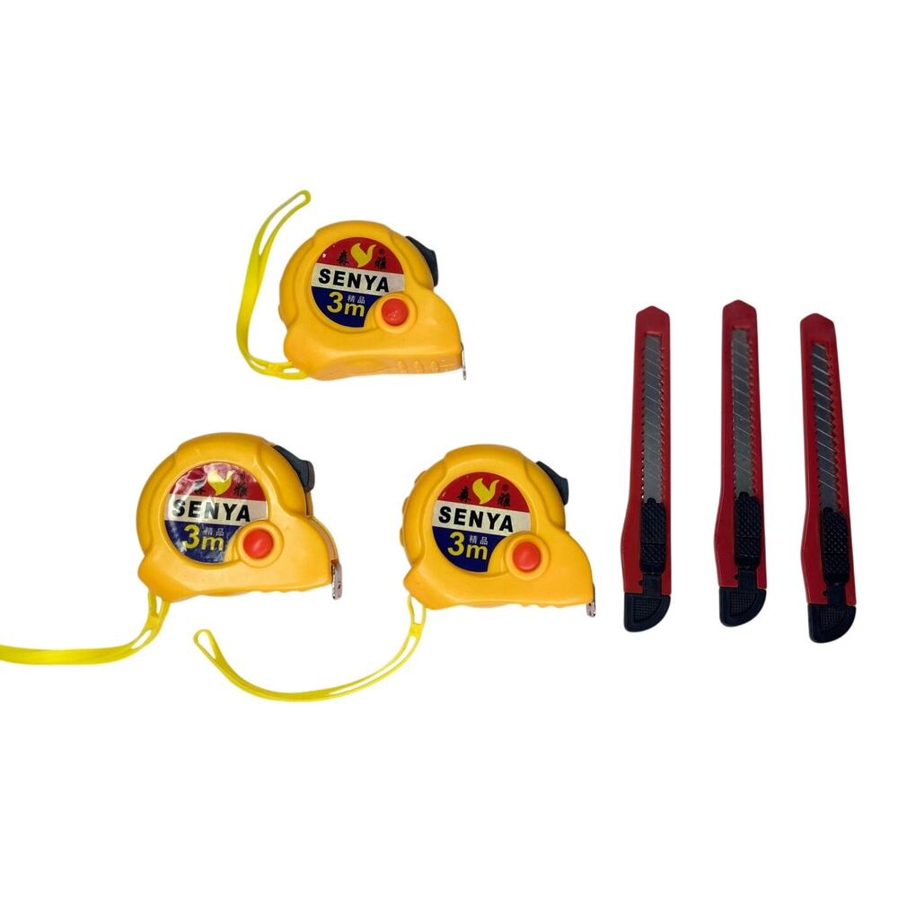 3-Pack 3m Tape Measures & 3 Utility Knives – DIY & Toolbox Essential 6-Piece